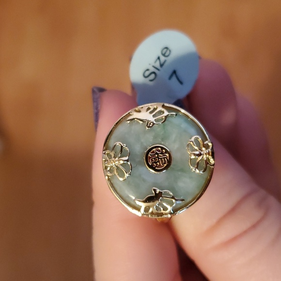 Ross-Simons Jewelry 925 Jade Good Fortune Butterfly Ring